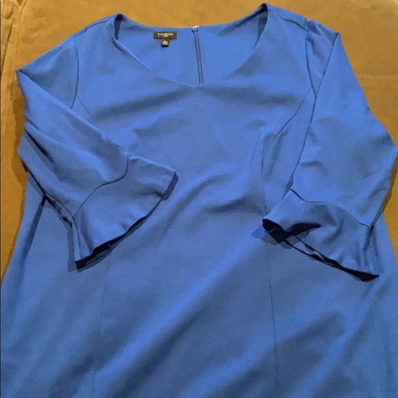 Cobalt Sheath Dress w/ Ruffled Hem & Bell Slvs - Picture 2 of 8